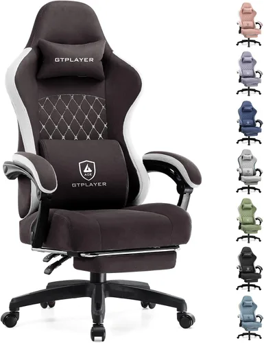 Miniatura 20 de GTPLAYER Silla Gaming, Silla de Oficina para Computadora con Cojín de Resorte de Bolsillo, Reposabrazos de Conexión y Reposapiés, Silla Ergonómica
