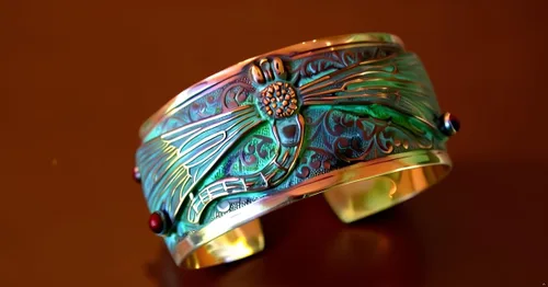 Miniatura 2 de Pulsera de libélula, granate auténtico