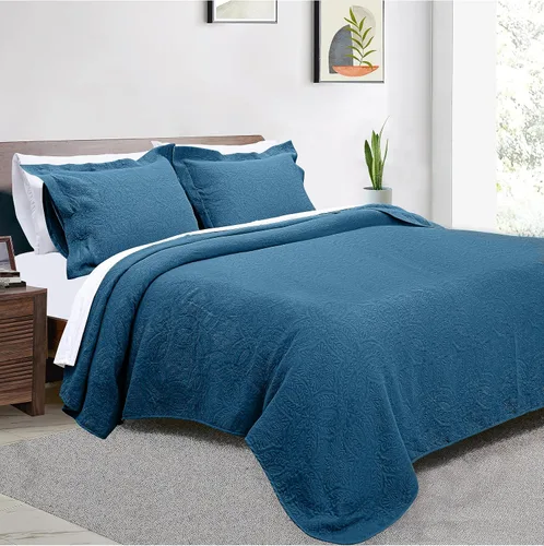 Miniatura 10 de Threadmill Juego de edredón individual – Ropa de cama de algodón y bambú suave y ligera juego de edredón de verano de 2 piezas – Colcha de diseño