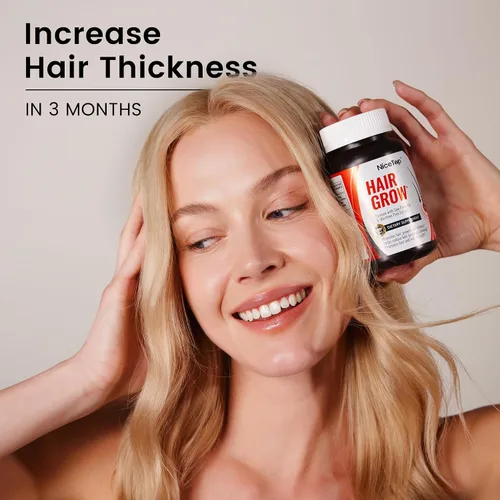 Miniatura 5 de Suplemento para el crecimiento del cabello, apoyo para el cuidado del cabello para fortaleza, crecimiento de espesor, con biotina vitamina A, C, E