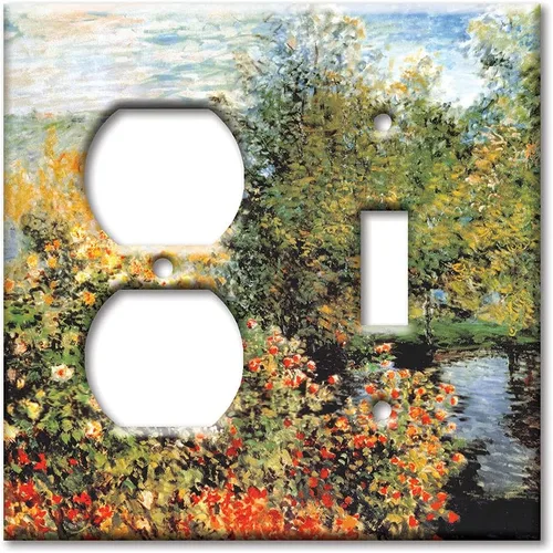 Miniatura 7 de Art Plates - Monet: Stiller Winkle - Placa decorativa de pared de metal con palanca de 1 banda - Cubierta de placa de interruptor de luz de una