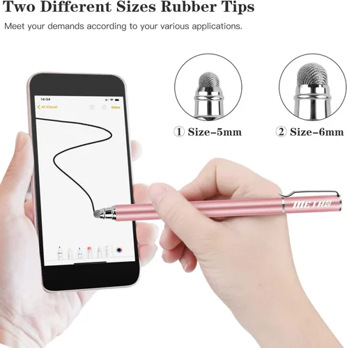 Miniatura 3 de METRO - Lápices capacitivos universales para pantallas táctiles, punta de fibra capacitiva de alta sensibilidad, lápiz capacitivo 2 en 1, lápiz