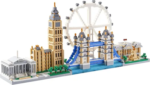 London Skyline Architecture - Juego de bloques de construcción en miniatura, modelo de juguete de la serie de arquitectura, regalo para adultos y