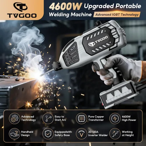 Miniatura 2 de Máquina de soldadura portátil de mano – Soldador de mano inversor IGBT de 110 V, corriente ajustable de arco de 20-120 A, arranque en caliente