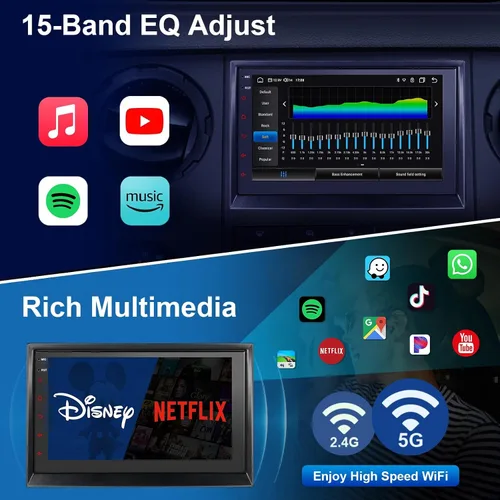 Miniatura 5 de Radio de Pantalla Táctil de 7 Pulgadas para Coche F150, Actualización Inalámbrica con Apple CarPlay y Android Auto para Ford F150 2004-2008, Android