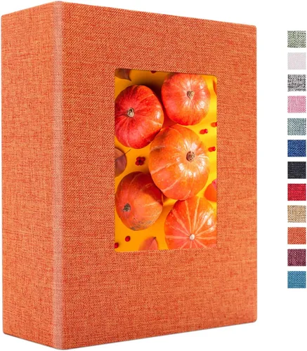 Miniatura 42 de Vienrose - Álbum de fotos de lino con 300 bolsillos de 4 x 6 pulgadas, cubierta de tela, para bodas, familias, aniversarios y bebés Azul cielo