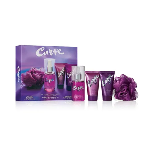 Curve Crush for Women - Juego de fragancias de perfume para mujer, gel de baño y loción, fragancia en niebla y loofa, aroma de día o noche, juego de