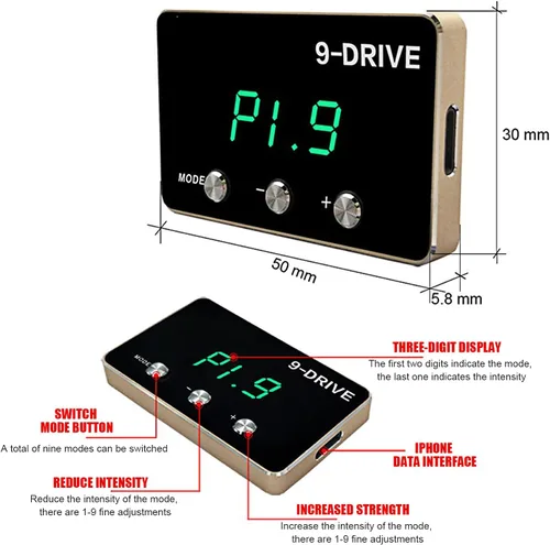 Miniatura 2 de Controlador de respuesta del acelerador, controlador de acelerador de 9 unidades, acelerador de pedal electrónico inteligente de carreras para JEEP