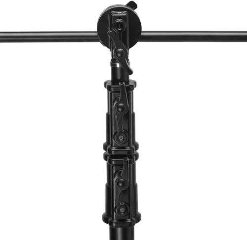 Miniatura 9 de Flashpoint Kit de soporte de luz C de 10.5 pies sobre base de tortuga con columna elevadora cargada por resorte de dos niveles, brazo de agarre