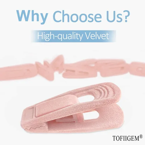 Miniatura 3 de TOFIIGREM Clips de terciopelo rosa claro, 20 unidades, clip de terciopelo antideslizante para pantalones y faldas de terciopelo, clips fuertes