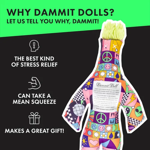 Miniatura 3 de Dammit Doll XL - Divertido regalo de broma para aliviar el estrés, color aleatorio, para aliviar la ira y la frustración, elefante blanco o muñeca