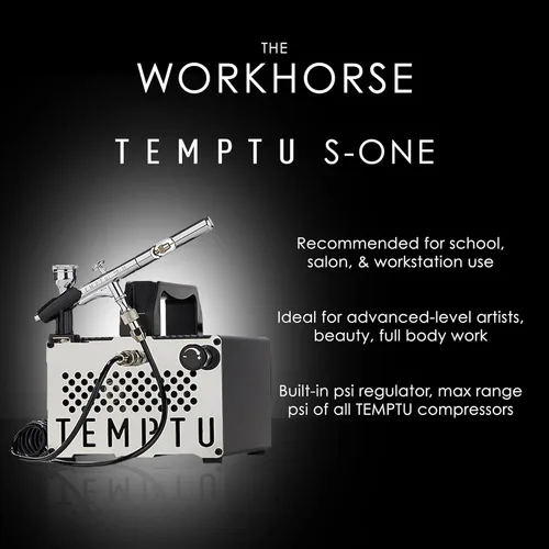 Miniatura 4 de TEMPTU S-One - Compresor de aerógrafo avanzado para belleza y trabajo de cuerpo completo Ideal para uso en la escuela, salón y estación de trabajo