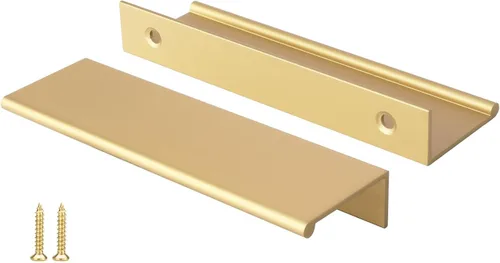Miniatura 63 de Peaha Paquete de 10 manijas de gabinete de cocina de 1-5/16 pulgadas, tiradores negros para cajones de tocador, borde de puerta, tiradores de dedo