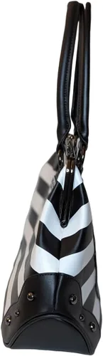 Miniatura 3 de Rock Rebel Edward Scissorhands - Bolsa de bolera Kisslock a rayas blancas y negras