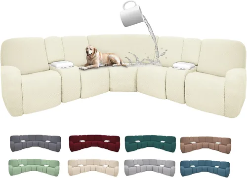 Miniatura 84 de Fundas de sofá reclinable seccional 100% impermeables para sofá reclinable en forma de L, funda de sofá modular de esquina en forma de L, fundas