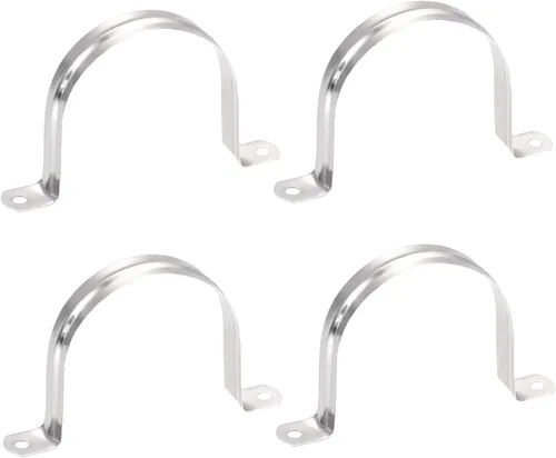 Miniatura 8 de AKIHISA Abrazaderas de tubo, 4 abrazaderas de correa de tubo en U, soporte de tubo de acero inoxidable 304 de 2 agujeros, ID 5.11 pulgadas (5.118 in)