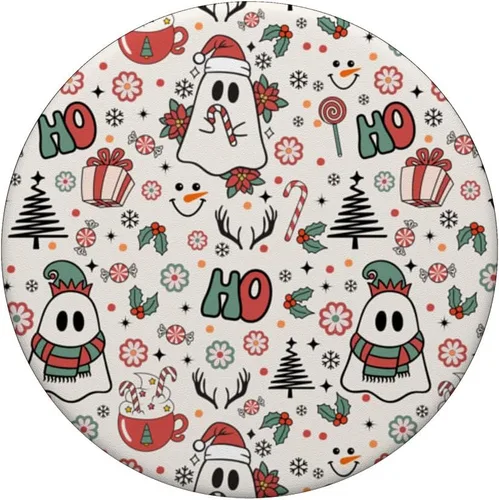 Miniatura 3 de Fantasma espeluznante lindo Navidad Ho Ho Merry Holiday Retro Pastel PopSockets PopSockets estándar PopGrip