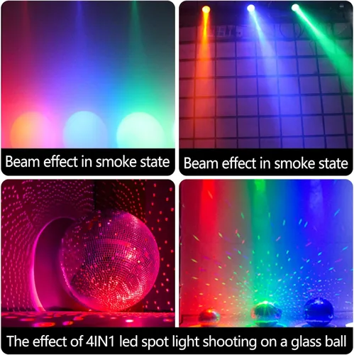 Miniatura 2 de Mad Owl Foco de bola de discoteca, mini luz LED RGB con espejo, luz pequeña para juegos de fiesta de tablero de dardos, compatible con control