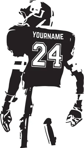 Miniatura 2 de Calcomanía de pared personalizada de fútbol – Elige tu nombre – Números personalizados camisetas de jugador – Adhesivo decorativo para dormitorio