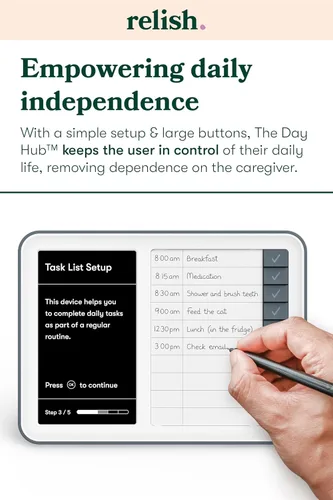 Miniatura 3 de Relish Day Hub - Reloj para demencia con gestor de tareas diarias, calendario digital de pantalla grande HD para personas mayores y personas