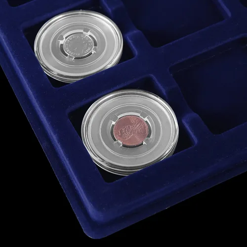 Miniatura 4 de Cápsulas de monedas con 4 bolsillos posicionamiento almohadillas flotantes coleccionista para Lincoln Cent/Penny/Canadian 1 Cents/Euro 2 Cents 6