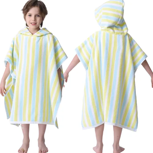 Miniatura 46 de VOOVA & MOVAS Poncho de Toalla de Baño Gruesa con Capucha para Niños (4-8 Años) - Bata de Toalla de Natación de Algodón Turco Suave y Absorbente