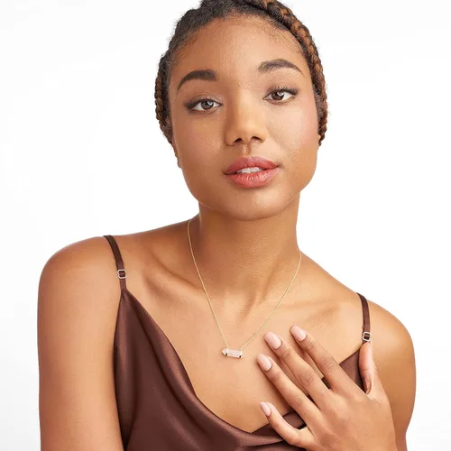 Miniatura 4 de MORGAN & PAIGE Quartz Crystal Necklace Chakra for Women Teens and Girls - 18K Yellow Gold Plated Sterling Silver Healing Dainty Pendant, Clear Stone