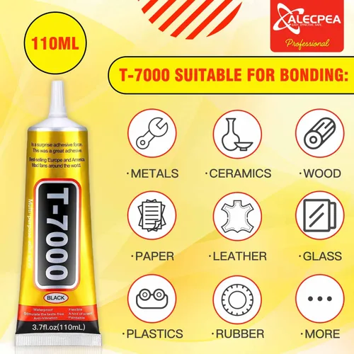 Miniatura 3 de ALECPEA T-7000 Pegamento adhesivo negro de mejora - 110ml Adhesivo impermeable de alto rendimiento para reparaciones de precisión, perfecto