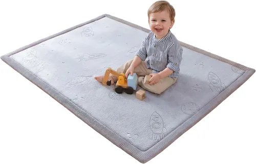 Miniatura 37 de Hakuna Matte - Alfombra de juego prémium para bebé de terciopelo coral ultrasuave con espuma viscoelástica, antideslizante, resistente al agua,