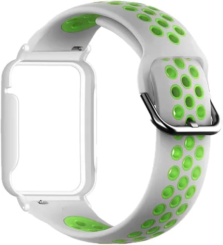 Miniatura 3 de Senter Correa de silicona suave de repuesto compatible con Huawei Band 7 Pro Smart Watch Gris/Verde