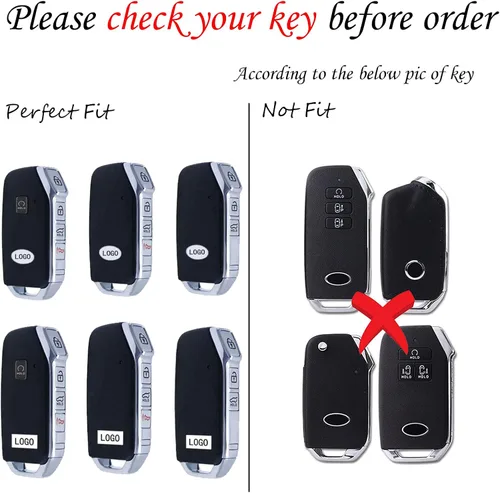 Miniatura 2 de para Kia Funda para Llavero de TPU Suave 3 4 Botones Protección Funda para Llave de Coche Carcasa, Azul, Azul