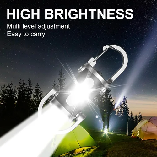 Miniatura 3 de Paquete de 2 Linternas Recargables para Llavero, Mini Linterna para Llavero EDC con 6 Modos de Luz Impermeable, Luz de Bolsillo Compacta COB