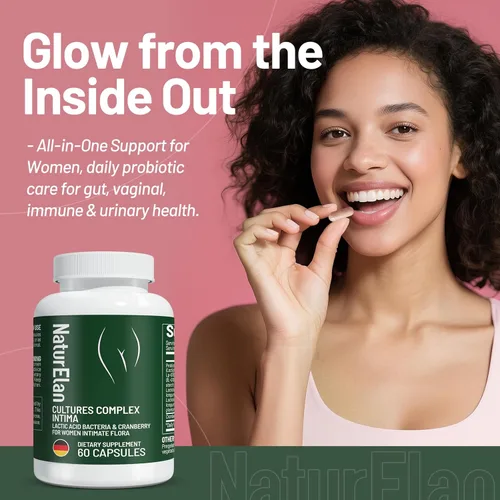 Miniatura 4 de NaturElan Probióticos para mujeres 40 mil millones de UFC – 16 cepas con arándano, apoyo vaginal, digestivo e inmunológico, equilibrio del pH