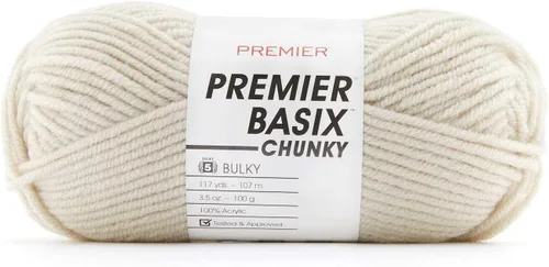 Miniatura 31 de Premier Yarns Basix Hilo Chunky Grueso, Perfecto para Elaborar Proyectos Rápidos, Peso Voluminoso, Hilo Acrílico, Acero, 3.5 onzas, 117 yardas
