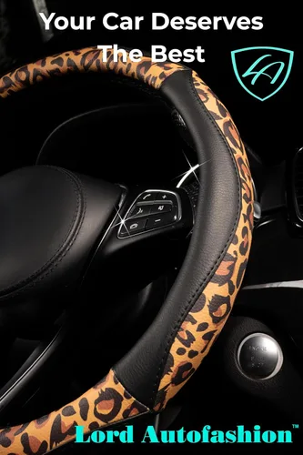 Miniatura 7 de Lord Autofashion - Funda para volante, piel sintética, interior de goma antideslizante, comodidad para todas las estaciones, 14.5-15 pulgadas