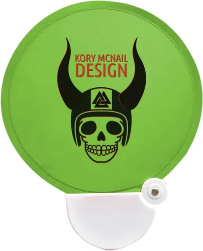 Miniatura 4 de Mia & Cale Ventilador plegable redondo personalizado con asa, disco plegable para recuerdos de fiesta, reuniones al aire libre y viajes, mano