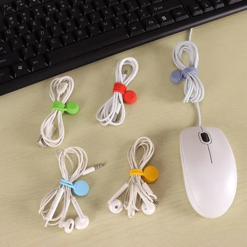 Miniatura 7 de 10 bridas magnéticas reutilizables, organizador de cables magnético de 4.3 pulgadas, lazos de silicona con imán fuerte para oficina, escuela, hogar