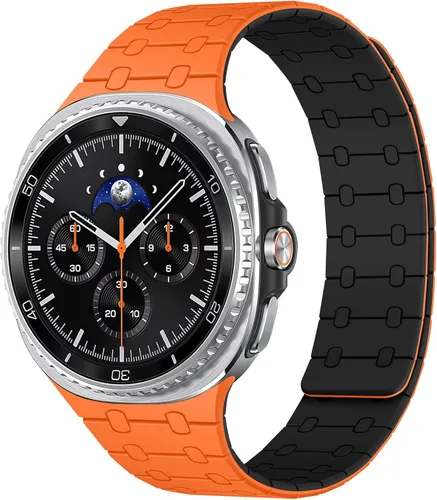 Miniatura 14 de Amizee No Gap Band Compatible con Samsung Galaxy Watch Ultra (2025/2024) Correa de 47mm, Correa de silicona deportiva magnética de 22mm para mujeres