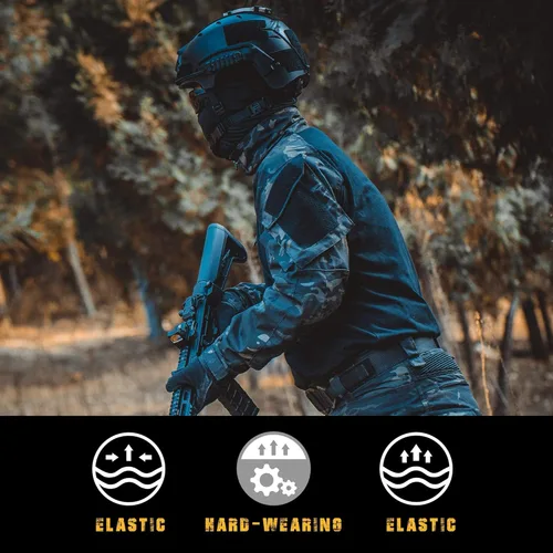 Miniatura 5 de YEVHEV G3 Camisa de camuflaje con coderas para hombres, uniforme táctico de caza, equipo de paintball Negro camuflaje/ volt/ blanco
