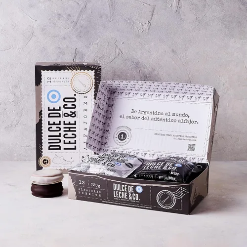 Miniatura 7 de Dulce de Leche & CO. Alfajores Premium DDL&CO Box X 12 unidades (Mezclado) 6 Chocolate Negro y 6 Blanco - Hecho en Argentina (2)