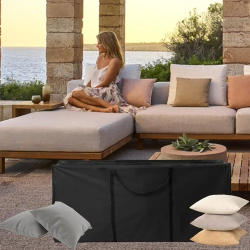 Miniatura 7 de Bolsas de almacenamiento para cojines de patio al aire libre, 68 pulgadas, impermeables, extra grandes, para muebles de patio, bolsa