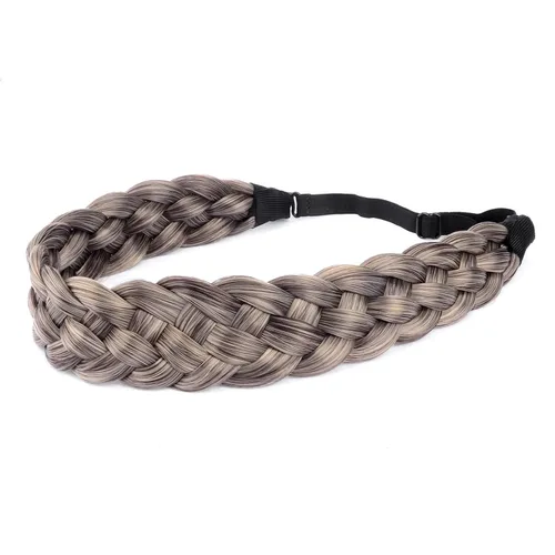 Miniatura 15 de Diadema clásica de cabello sintético trenzado de 5 hebras, trenzas gruesas y anchas, extensión de cabello con elástico para mujeres y niñas