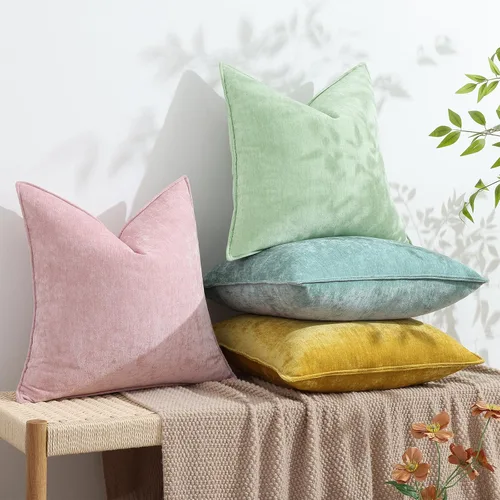 Miniatura 5 de decorUhome - Fundas de Cojín para Sofá 16x16 pulgadas Set de 2, Decorativas Suaves Euro Neutras de Felpilla con Diseño Elegante, Aqua Haze