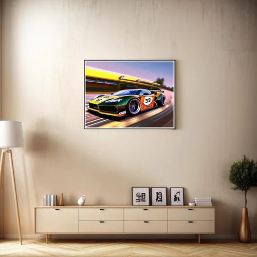 Miniatura 3 de NUFTVI Kits de arte de diamantes para automóviles de carreras para adultos, pintura de diamantes de taladro completo, decoración de pared
