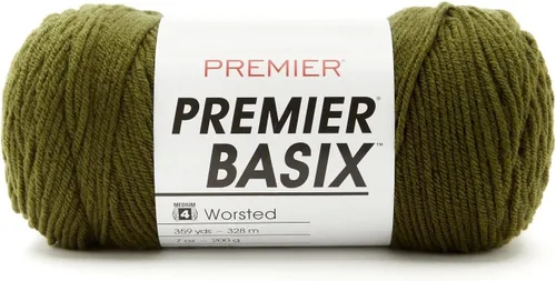 Miniatura 16 de Premier Yarns Basix, hilo de estambre sólido, hecho de acrílico, hilo ideal para ganchillo y tejer, Pecan, 359 yardas 1115-35 Pecan