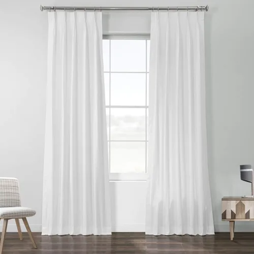 Miniatura 11 de HPD Half Price Drapes PRCT-S04B-84-FP - Cortina plisada de algodón sólido (1 panel), 25 x 84 pulgadas, gris Millstone