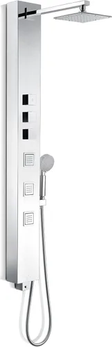 Miniatura 14 de ANZZI Sistema de Panel de Cabezal de Regadera Fontan Acero Cepillo 6 Chorros Turbo & Multifuncional Jet de Alta Presión + Lluvia + Combo