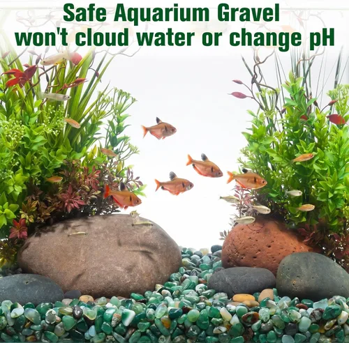 Miniatura 7 de Halatool Guijarros Verdes de 6 Libras 0.35"- 0.6" Grava de Acuario para Pecera Guijarros Naturales de Paisajismo para Decoración del Hogar Piedras