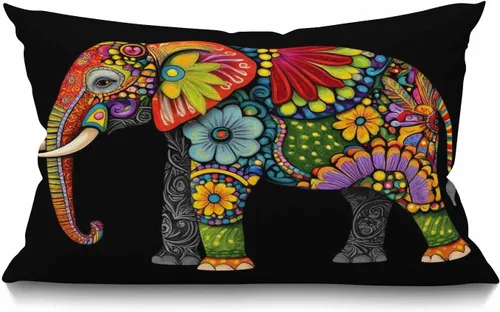 Miniatura 16 de Smooffly - Funda de cojín decorativa con estampado de leopardo para sofá, cintura lumbar, algodón y lino, rectangular, 12 x 20 pulgadas