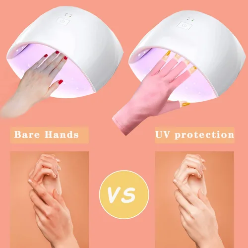Miniatura 4 de COOSLIM Guantes anti UV para lámpara de uñas de gel, guantes de protección UPF50+ para manicuras, guantes de protección solar UV para mujeres